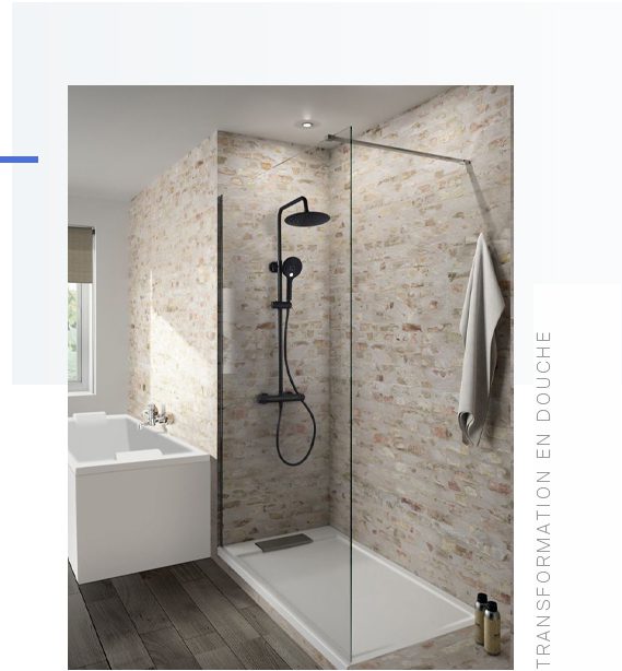 Remplacement de baignoire en douche - RENOVBAIN RHONE ALPES